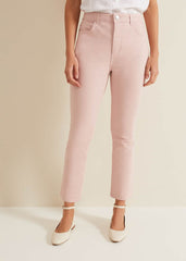 Lindsey Cropped Straight Leg Jeans - Pink