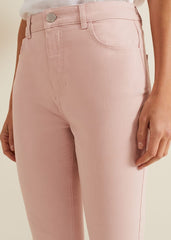 Lindsey Cropped Straight Leg Jeans - Pink