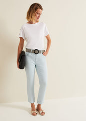 Lindsey Cropped Straight Leg Jeans - Blue