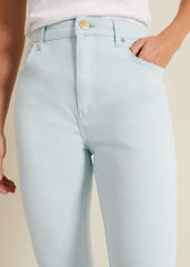 Lindsey Cropped Straight Leg Jeans - Blue