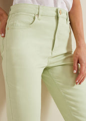 Lindsey Cropped Straight Leg Jeans - Green