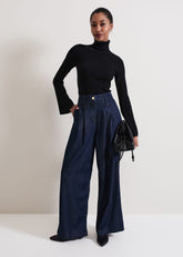 Cerys Denim Wide Leg Jean - Dark Wash