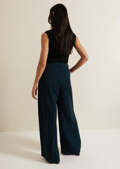Arabella Pleat Wide Leg Trouser - Green