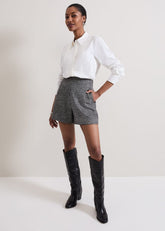 Evie Check Shorts - Grey