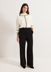 Trixie Turn Up Hem Trouser - Black