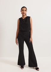 Samantha Petite Hotfix Trouser - Black