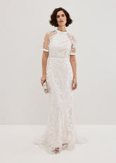 Poppy Embroidered Wedding Dress - Pearl