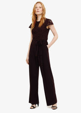 Vicki Lace Bodice Jumpsuit - Port