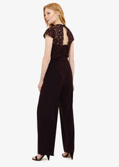 Vicki Lace Bodice Jumpsuit - Port