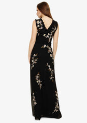 Abigail Floral Maxi Dress - Black