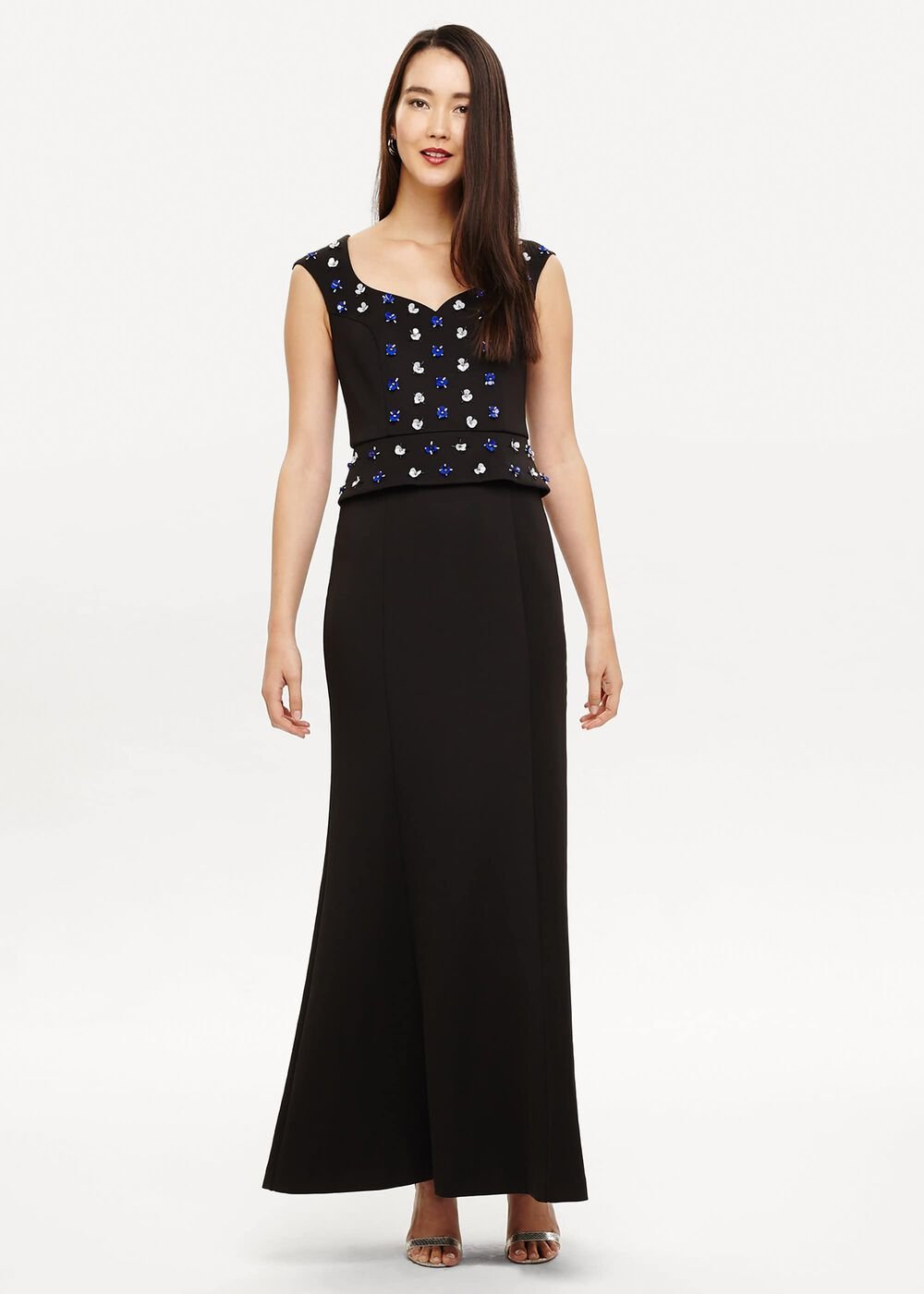 Louise Embellished Maxi Dress - Black