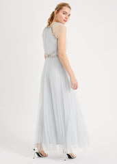 Gerona Pleated Tulle Dress - Ice Blue