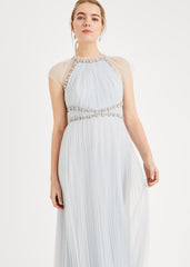 Gerona Pleated Tulle Dress - Ice Blue