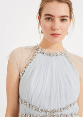 Gerona Pleated Tulle Dress - Ice Blue