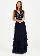 Cordelia Tiered Maxi Dress - Navy