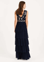 Cordelia Tiered Maxi Dress - Navy