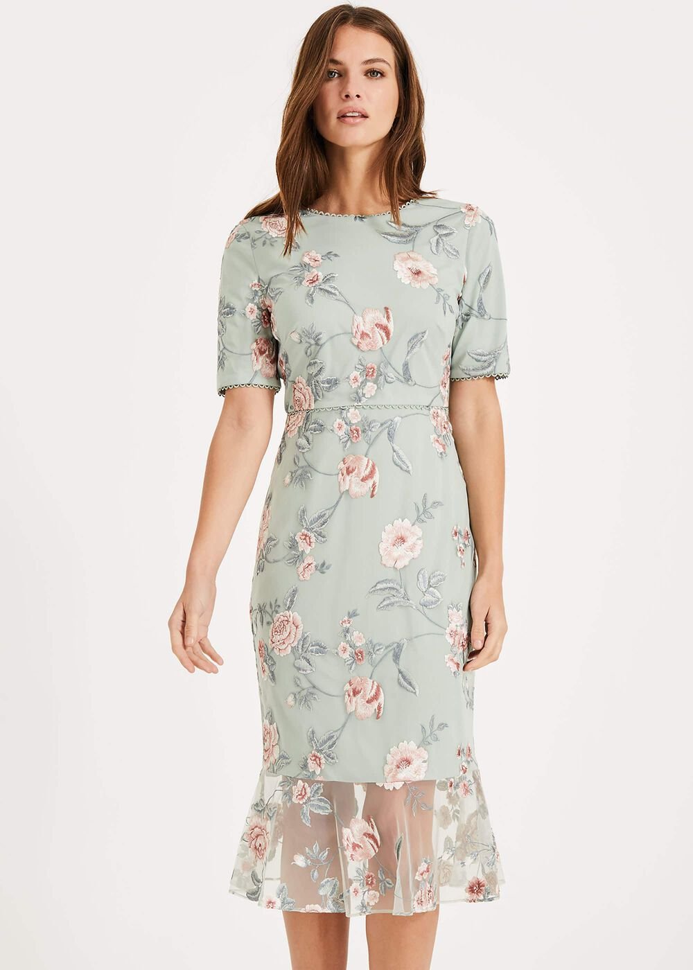 Alissa Embroidered Dress - Peppermint