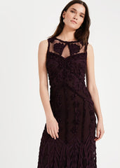 Anoushka Tapework Lace Maxi Dress - Burgundy