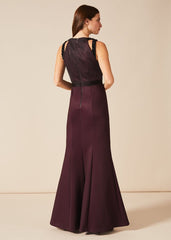 Sofia Beaded Bodice Dress - Port