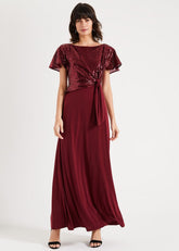 Rumi Knot Front Maxi Dress - Lipstick