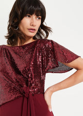 Rumi Knot Front Maxi Dress - Lipstick