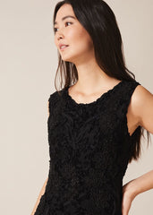 Penelope Tapework Lace Dress - Black
