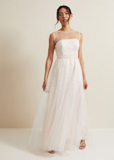Genova Beaded Wedding Dress - Old Rose
