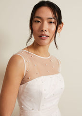 Genova Beaded Wedding Dress - Old Rose
