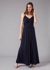 Odetta Embelished Jersey Dress - Navy
