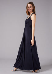 Odetta Embelished Jersey Dress - Navy