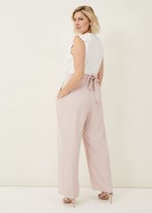 Linda Frill Jumpsuit - Ivory/ Antique Rose