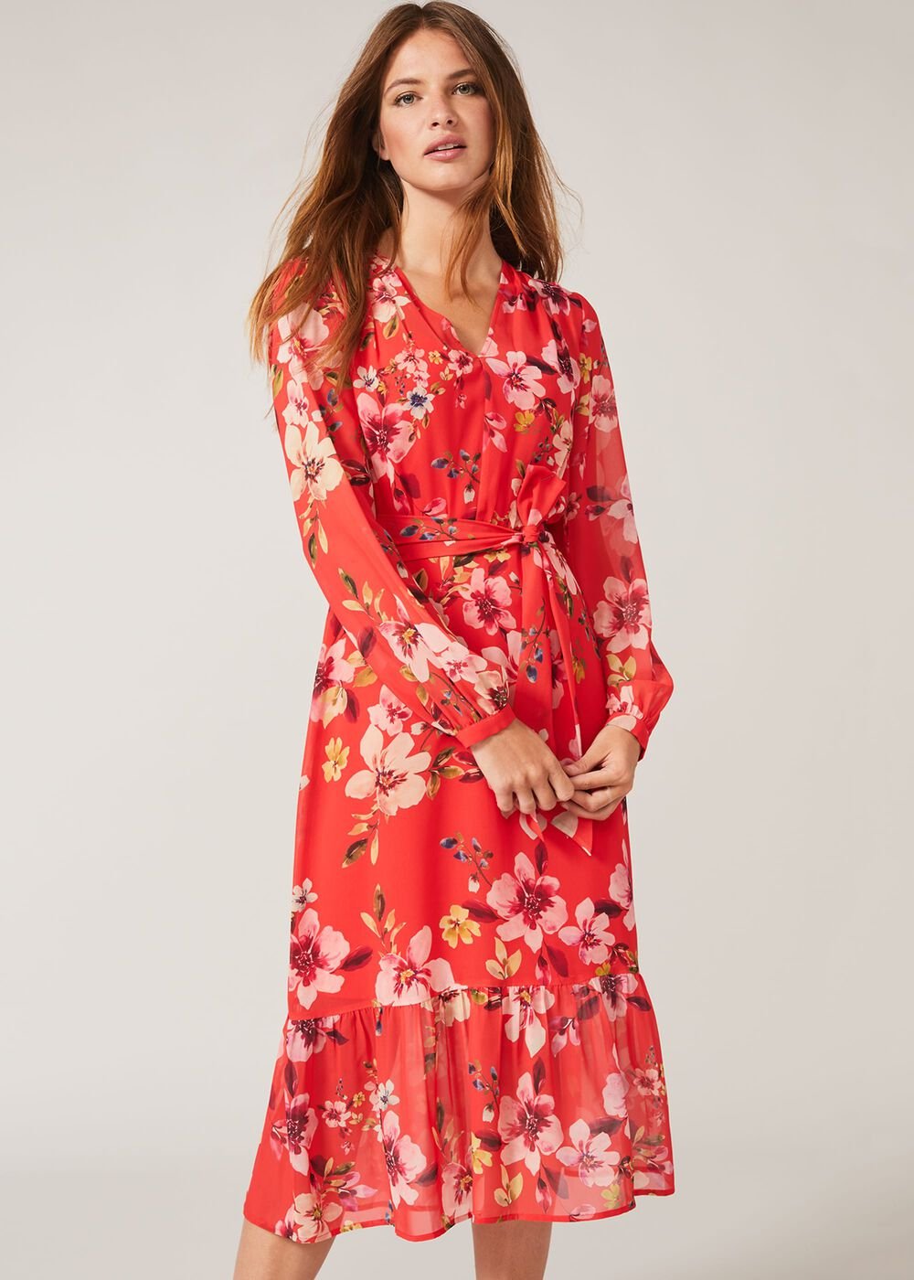 Bernadette Tiered Chiffon Dress - Kingfisher/Ivory