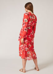 Bernadette Tiered Chiffon Dress - Kingfisher/Ivory