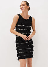 Sofianne Sequin Fringe Dress - Black