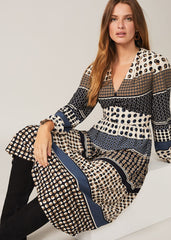 Jacinta Spot Print Dress - Black Multi