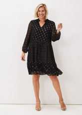 Sarah Sparkle Jacquard Dress - Black Multi