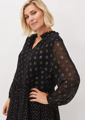 Sarah Sparkle Jacquard Dress - Black Multi