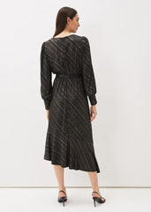 Clairette Asymmetric Sparkle Dress - Black