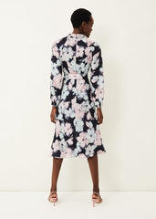 Ella Floral Print Dress - Navy Multi
