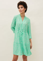 Diana Floral Swing Dress - Green