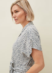 Paige Abstract Print Jumpsuit - Navy/Ivory