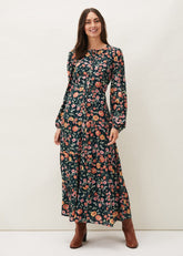 Matilda Floral Midaxi Dress - Forest