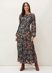 Matilda Floral Midaxi Dress - Forest