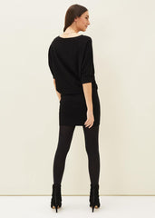 Becca Batwing Knitted Dress - Black