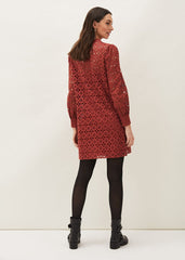 Rihanna Broderie Tunic Dress - Spice