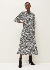Phillipa Floral Midaxi Dress - Black/Nude