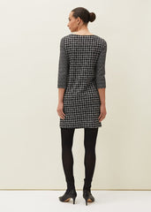 Lenia Check Shift Dress - Black/Grey