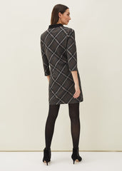 Rayia Check Tunic Dress - Black/Grey