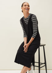Catya Two Piece Stripe Top And Dress - Black