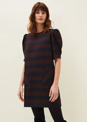 Maple Stripe Dress - Navy/Chestnut